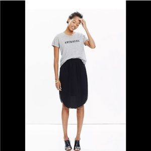 Madewell 100% silk midi skirt, elastic waist. Size L